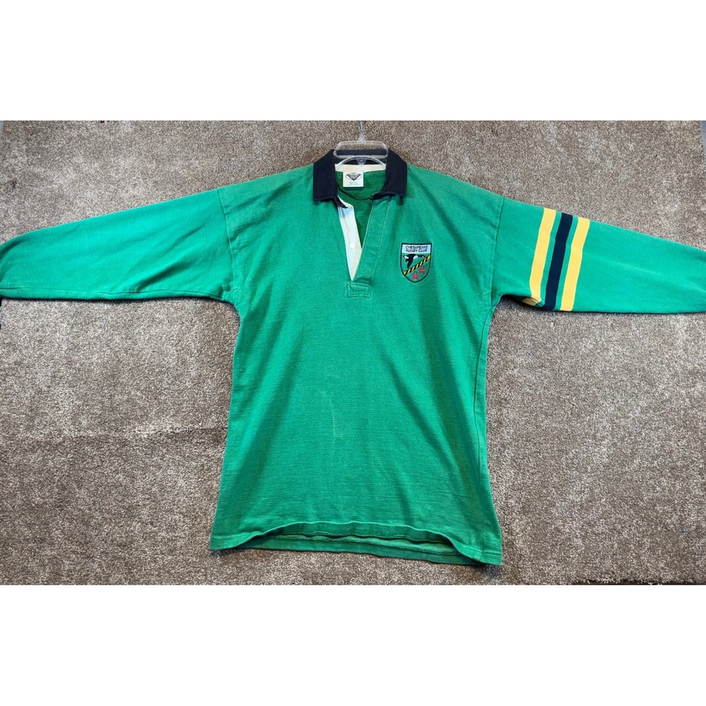 Leather‎ Balls Ltd Mens Chesapeake Rugby Club Shirt Green Vintage USA Made Large